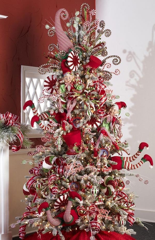 Elf Peppermint Tree...these are the most Creative Christmas Trees!