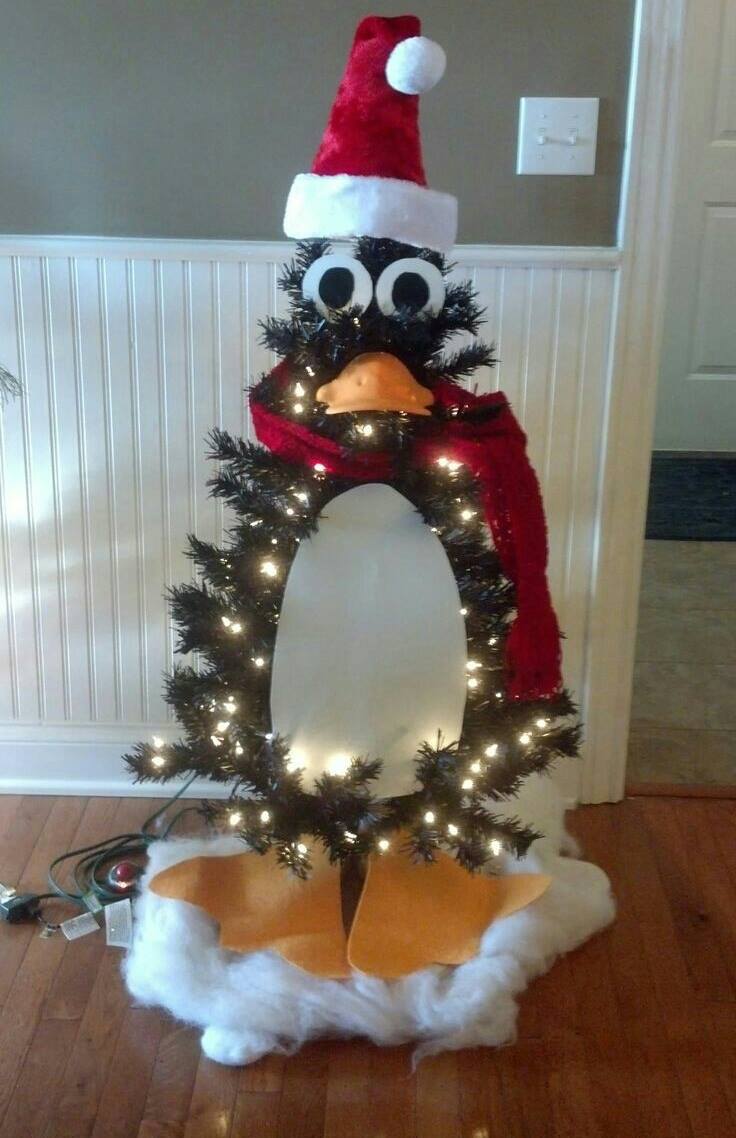 Penguin Tree...these are the most Creative Christmas Trees!