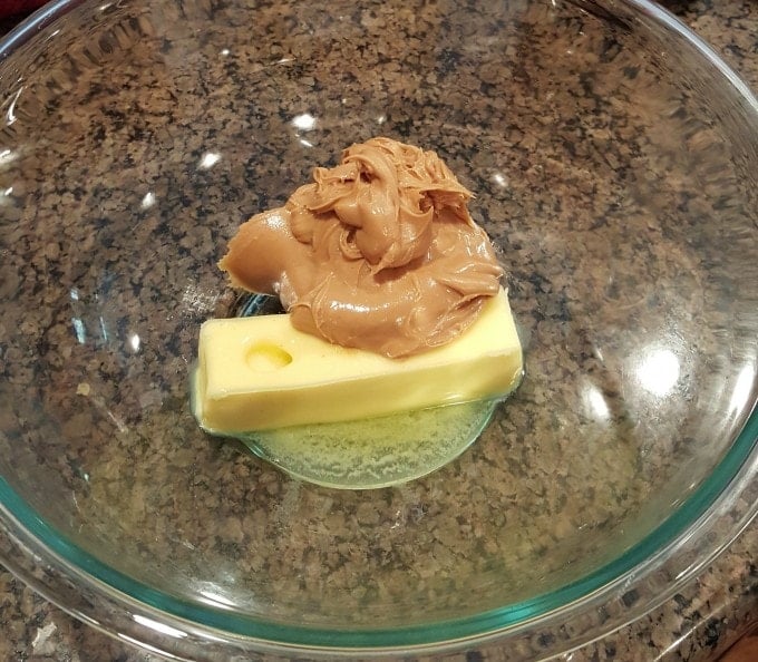 Peanut Butter and Butter in a mixing bowl