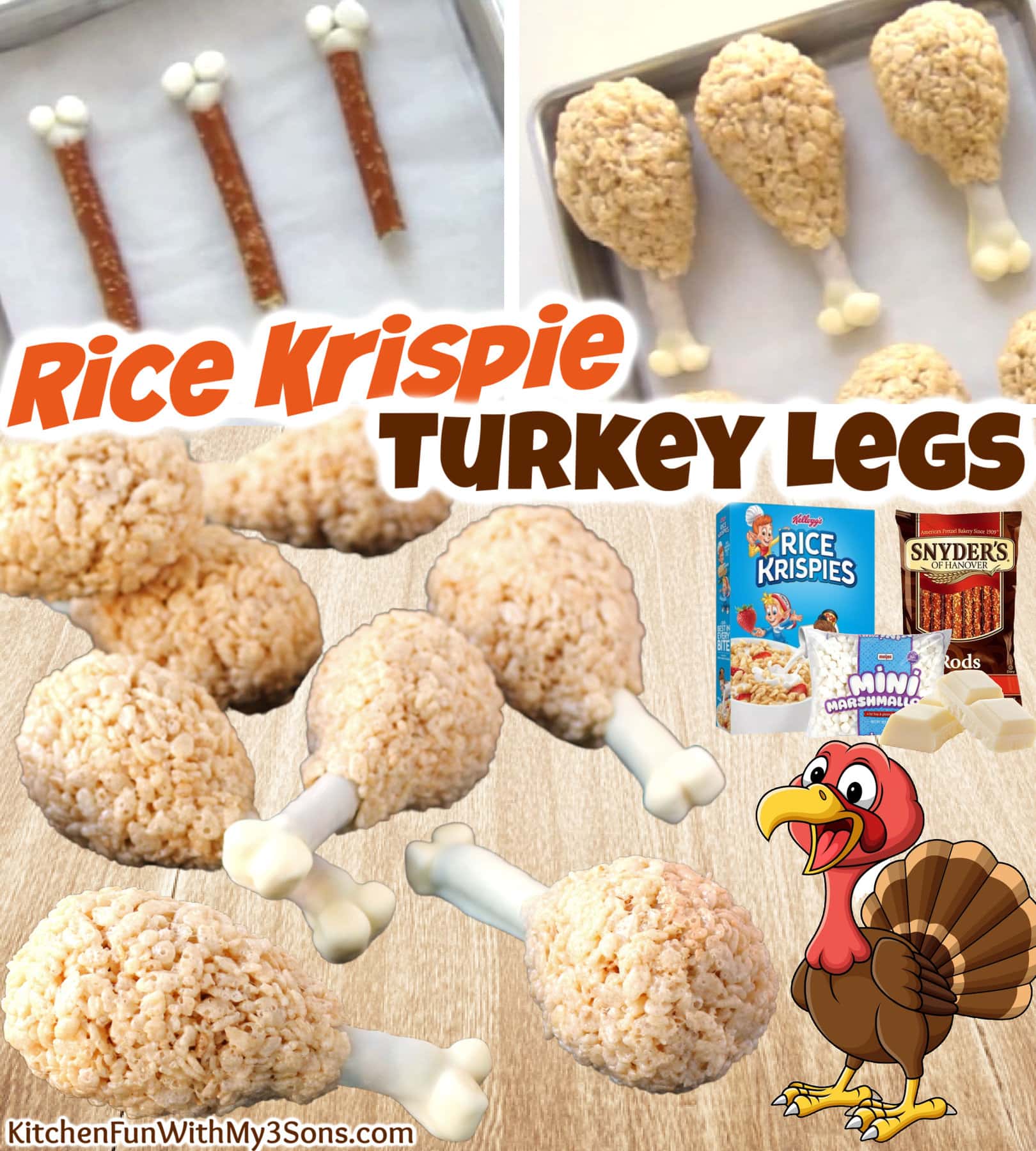Rice Krispie Turkey Legs - Kitchen Fun With My 3 Sons