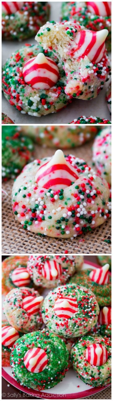 Candy Cane Kiss Cookies...these are the BEST Christmas Cookie Recipes!