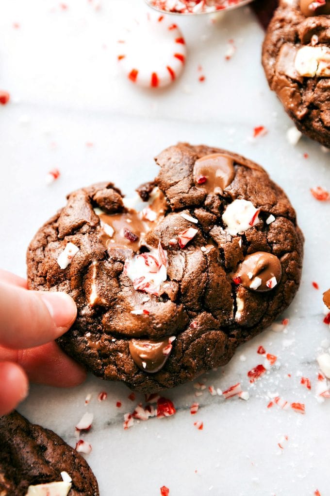 Peppermint Bark Brownie Cookies...these are the BEST Christmas Cookie Recipes!