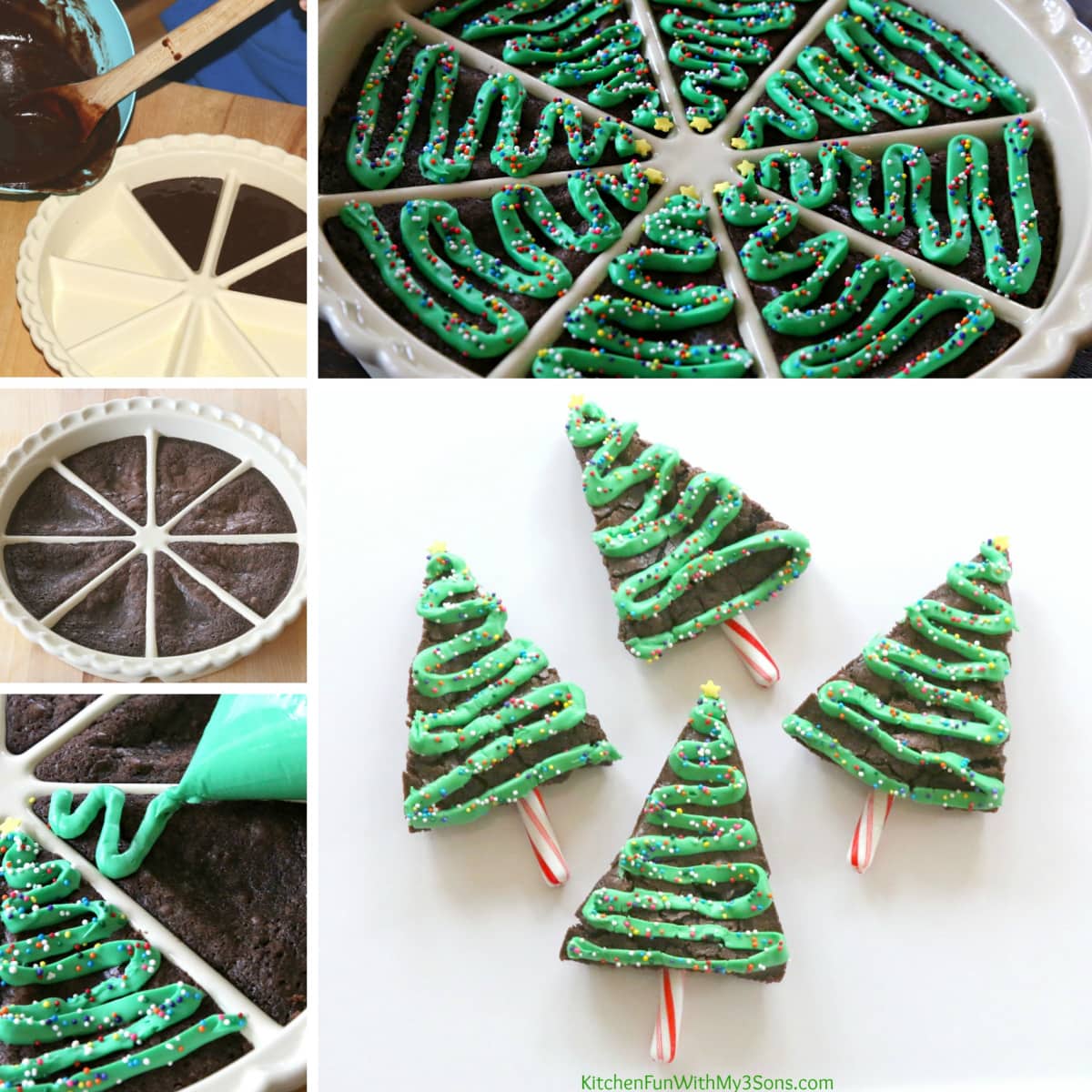 Christmas Tree Brownies using a Scone Pan
