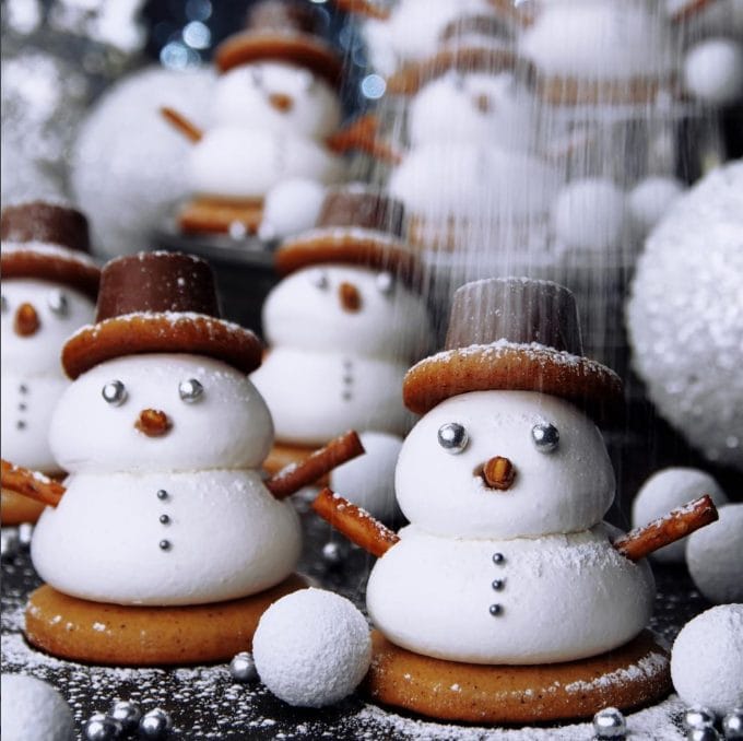 Gingerbread Marshmallow Snowman Cookies