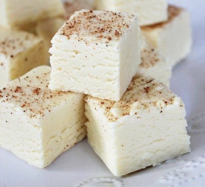 Eggnog Fudge...these are the BEST Christmas Treats!