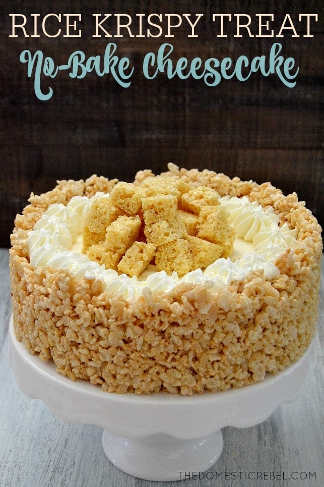 No-Bake Rice Krispie Treat Cheesecake...these are the BEST Cake Recipes!