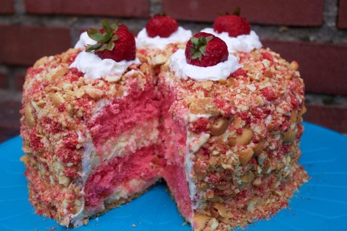 Strawberry Shortcake Cheesecake Cake.