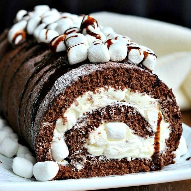 Hot Chocolate Cake Roll...these are the BEST Cake Recipes!