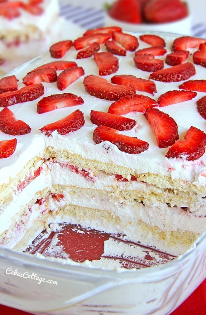 No-Bake Strawberry Ice Box Cake...these are the BEST Cake Recipes!