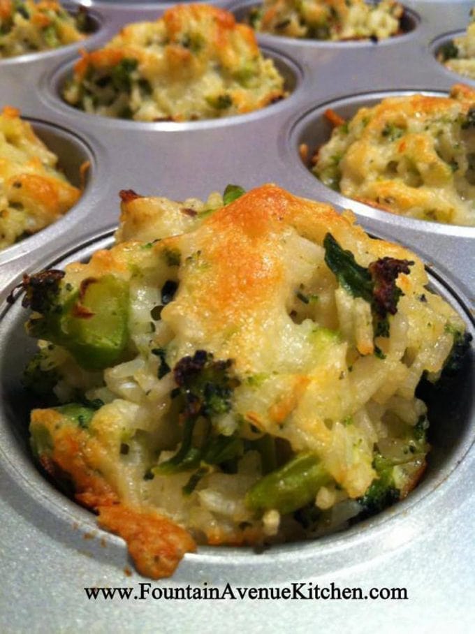 Broccoli Cheddar Rice Cups - these are the BEST Muffin Tin Recipes for Kids!