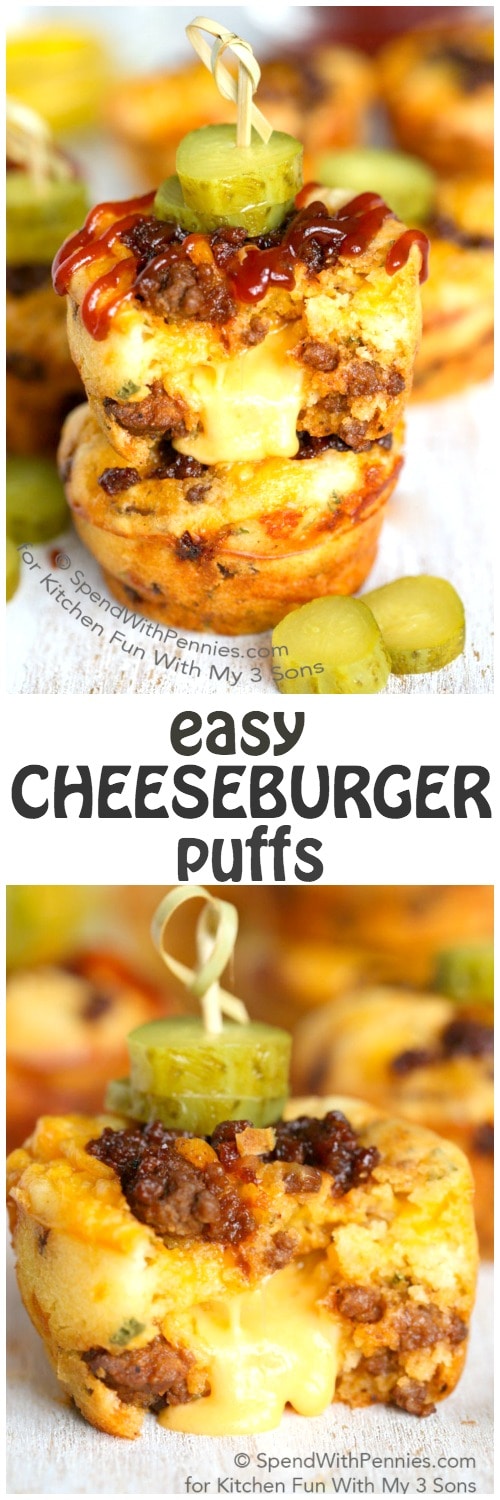Easy Cheeseburger Puffs...these are the BEST Muffin Tin Recipes for Kids!
