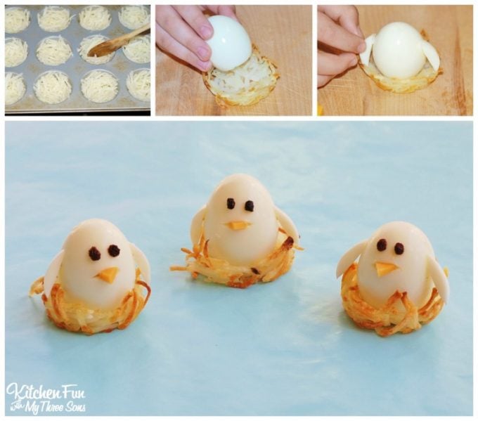 Baby Egg Birds in Hash Brown Nests...for Easter!