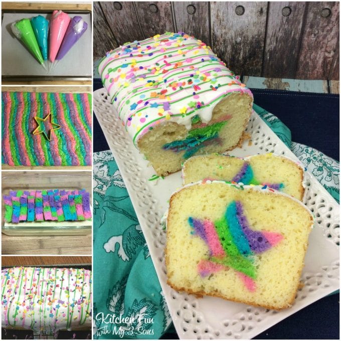 Easy Rainbow Birthday Surprise Loaf Cake