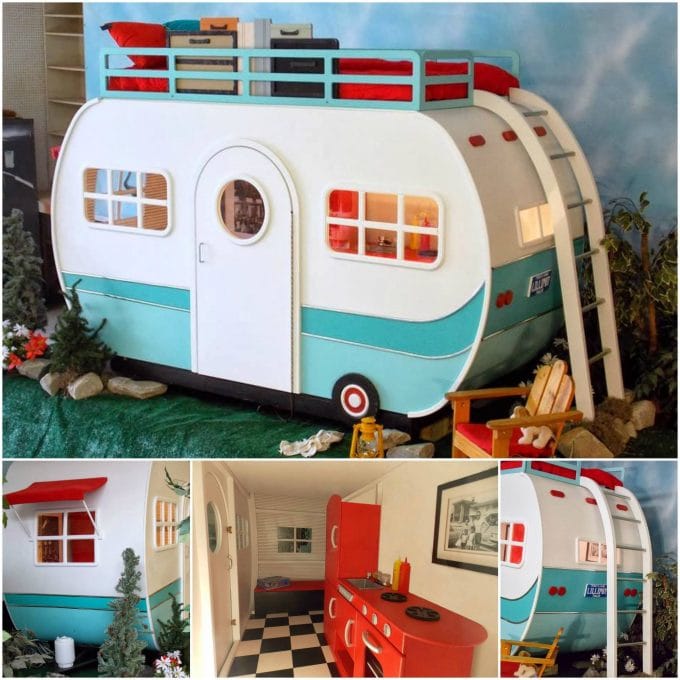 Camper Playhouse Bunk Bed...these are the BEST Bunk Bed Ideas!