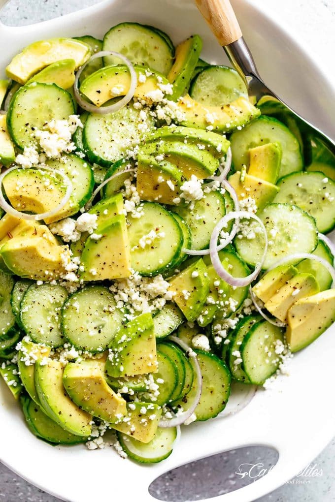 Avocado Feta Cucumber Salad