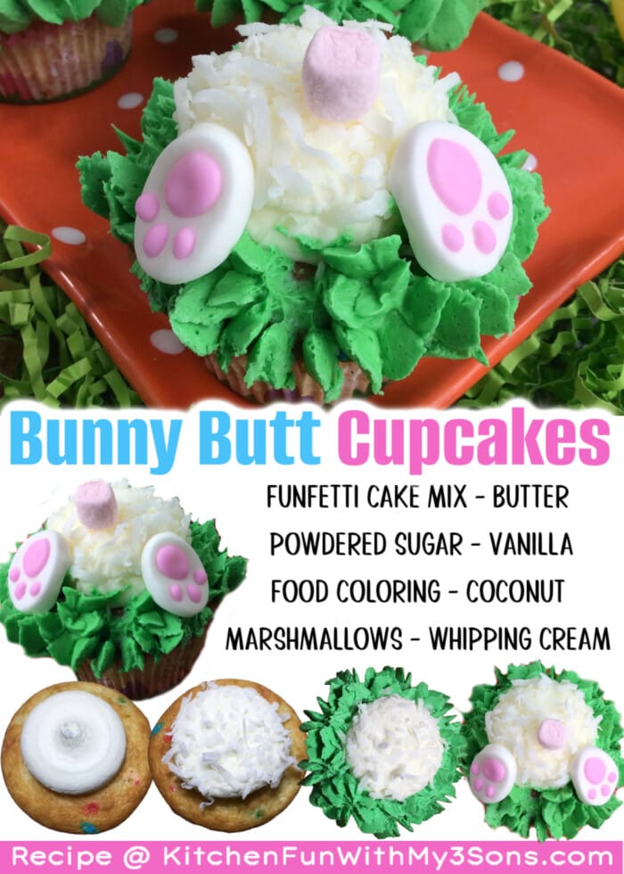 Easter Bunny Butt Cupcakes pin