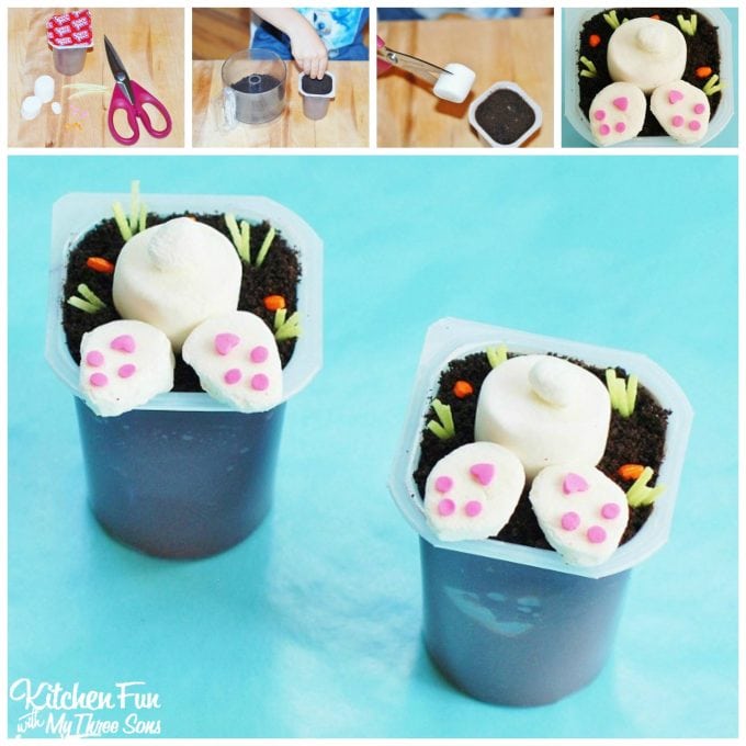 Easter Bunny Butt Chocolate Pudding Cups