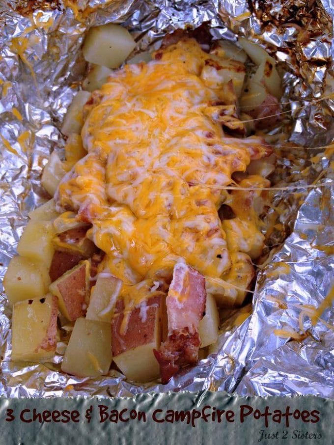3 Cheese Bacon Campfire Potatoes...these are the BEST Camping Recipes!