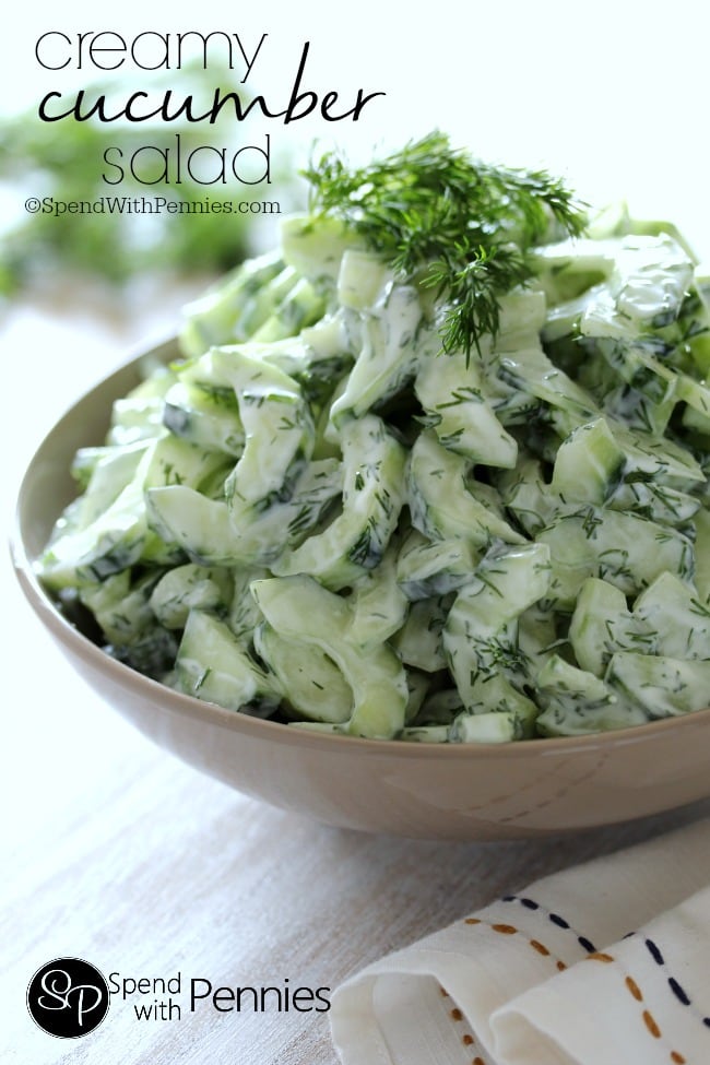 Creamy Cucumber Salad...these are the BEST Salad Recipes!