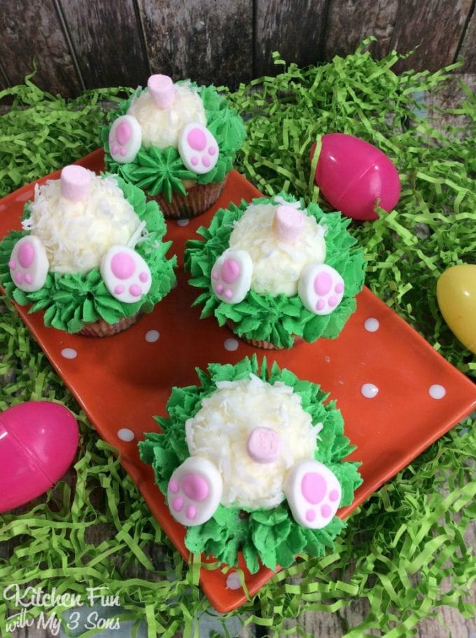 Easter Bunny Butt Cupcakes