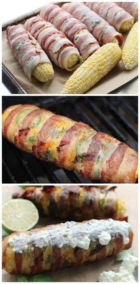 Bacon Wrapped Corn on the Cobb -BEST Camping Recipes!