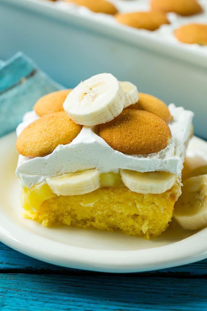 Banana Pudding Poke Cake - Kitchen Fun With My 3 Sons