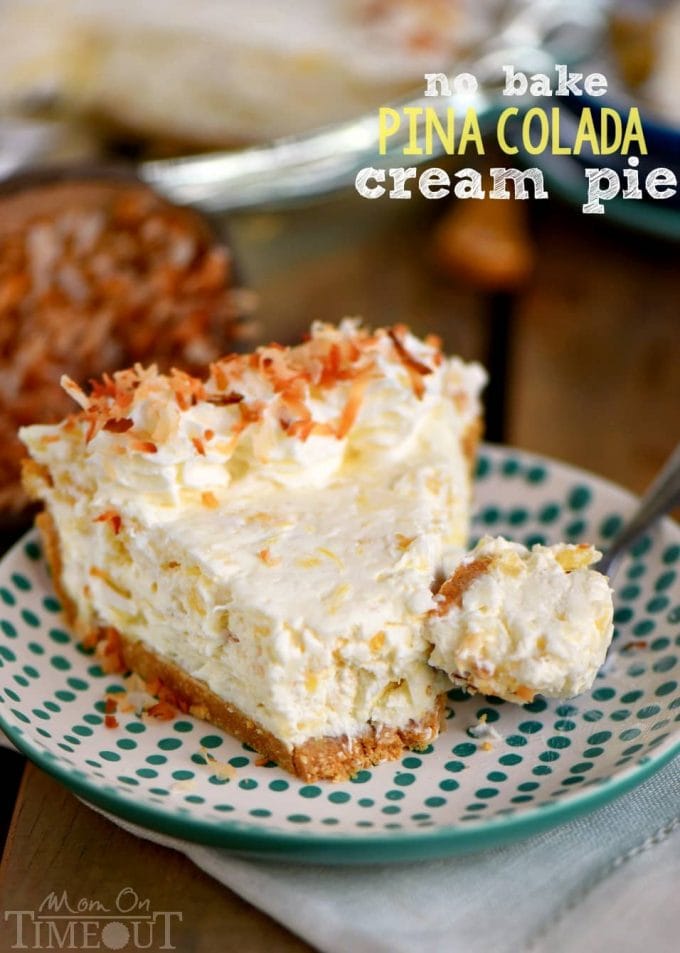 No-Bake Pina Colada Cream Pie