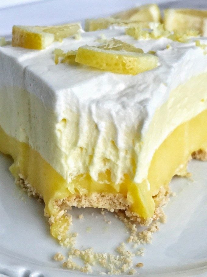 No-Bake Triple Layer Lemon Pudding Pie