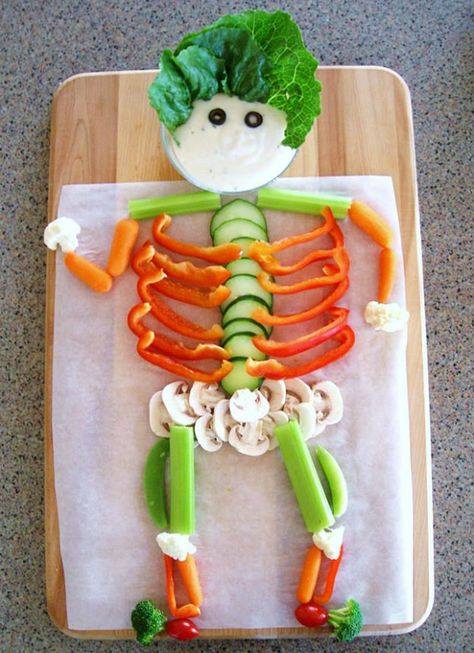 Veggie Skeleton for a Halloween Party...so fun!