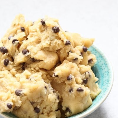 A bowl of edible cookie dough