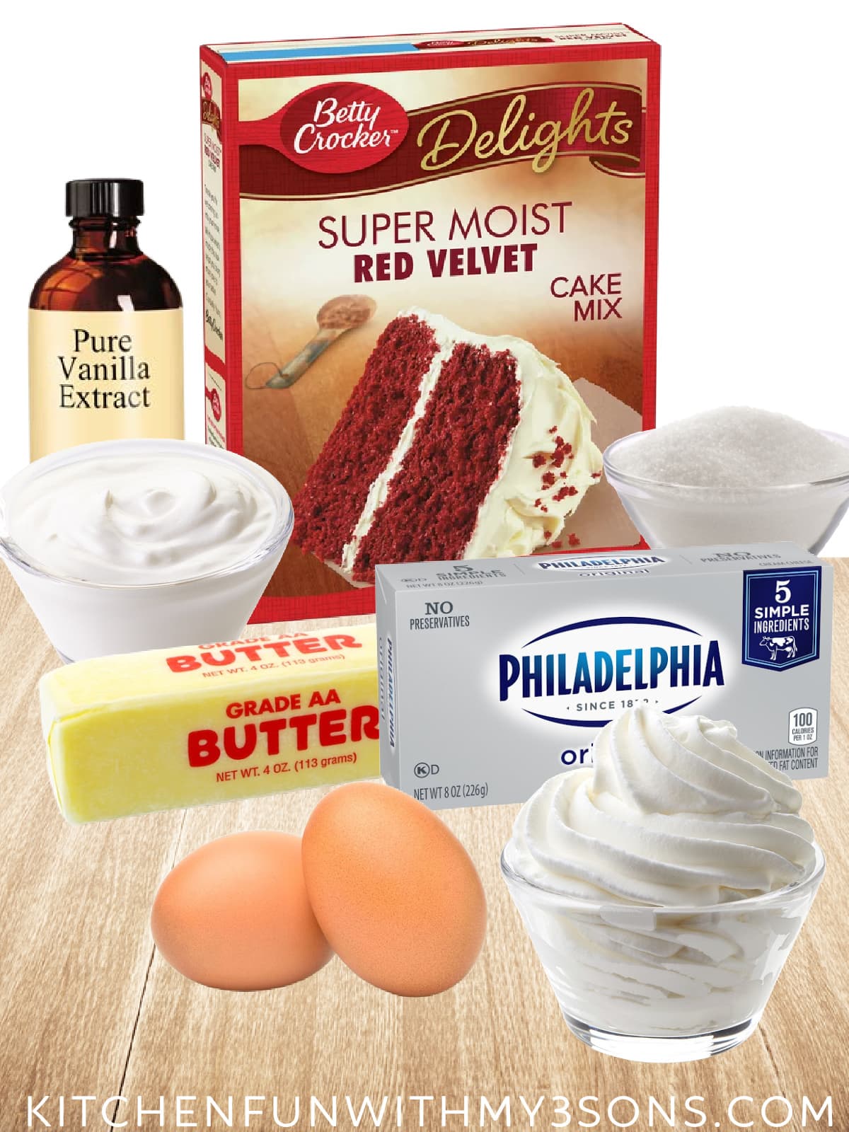 Red Velvet Cheesecake Ingredients