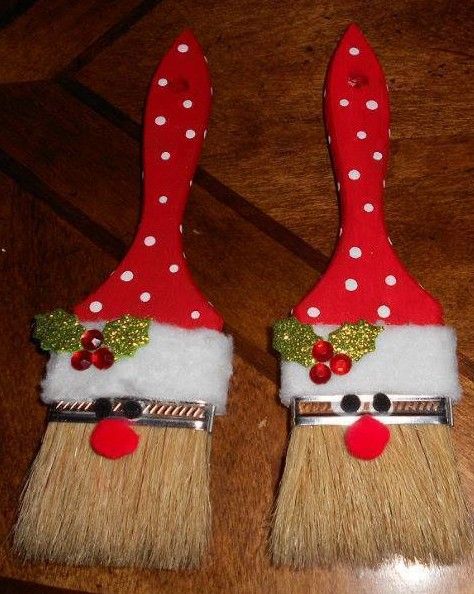 Santa Paint Brush Ornaments