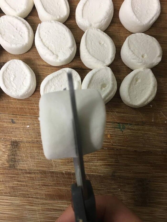 cut the marshmallows