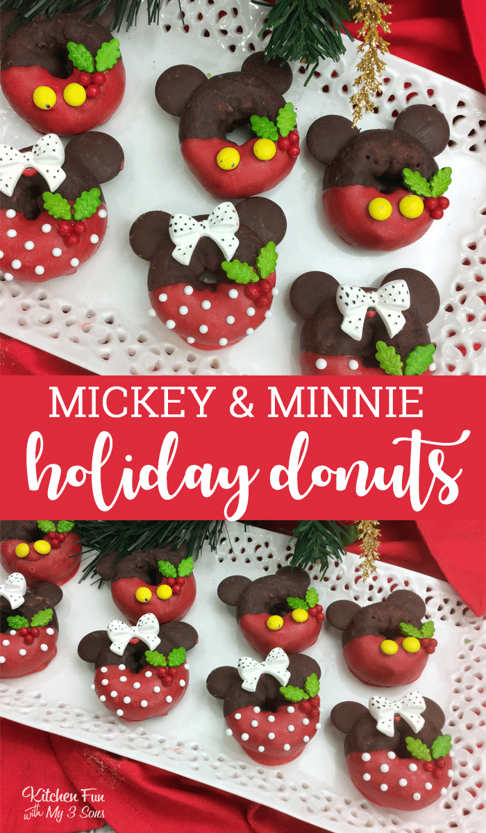 Minnie and Mickey Mouse Donuts for Christmas!
