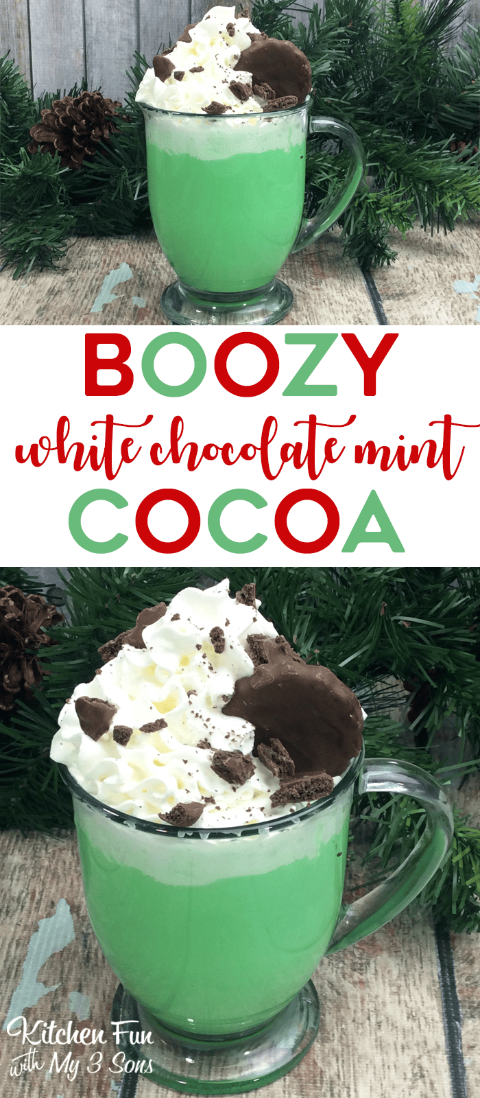 Boozy white chocolate mint cocoa