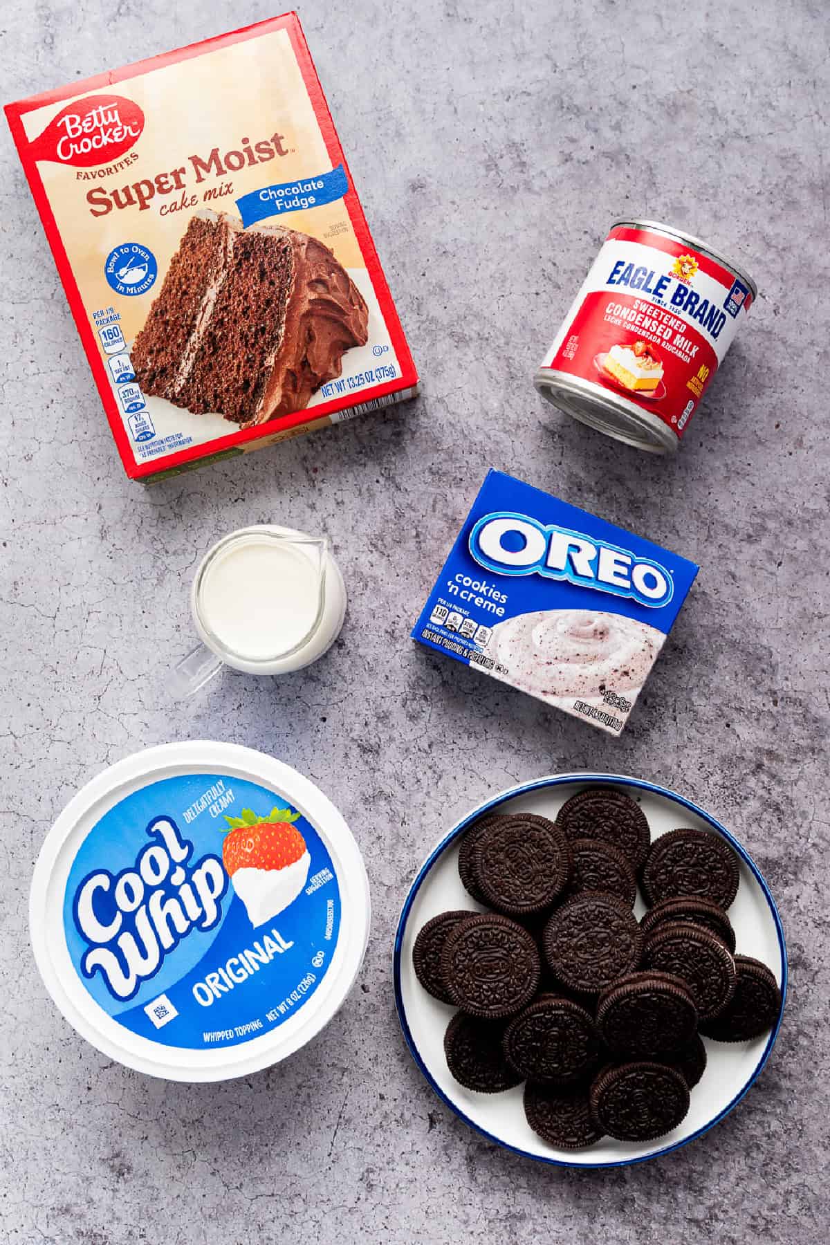Oreo Poke Cake ingredients
