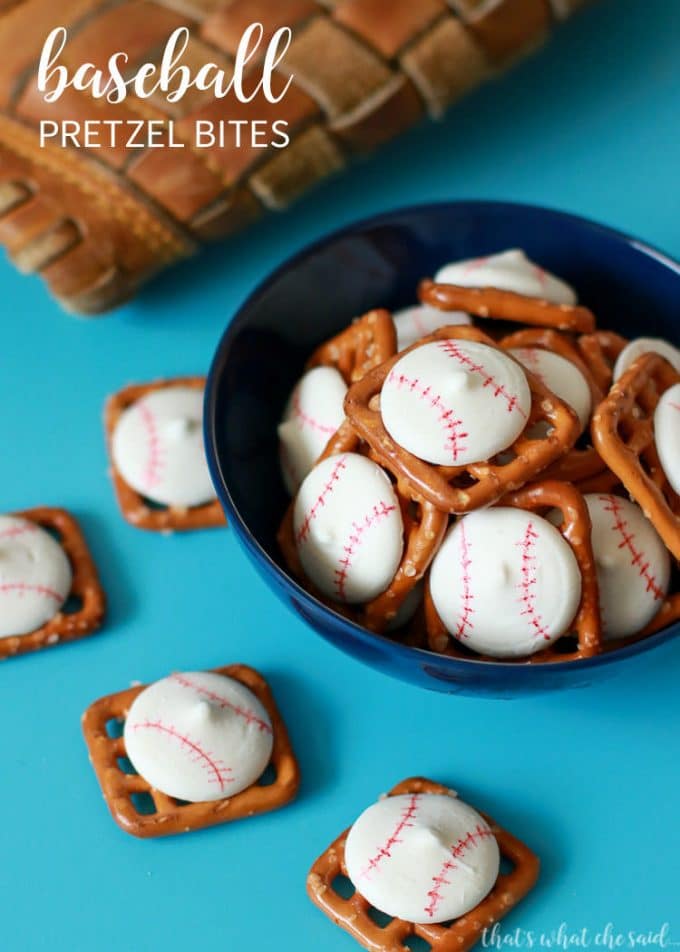 Baseball Pretzel Bites