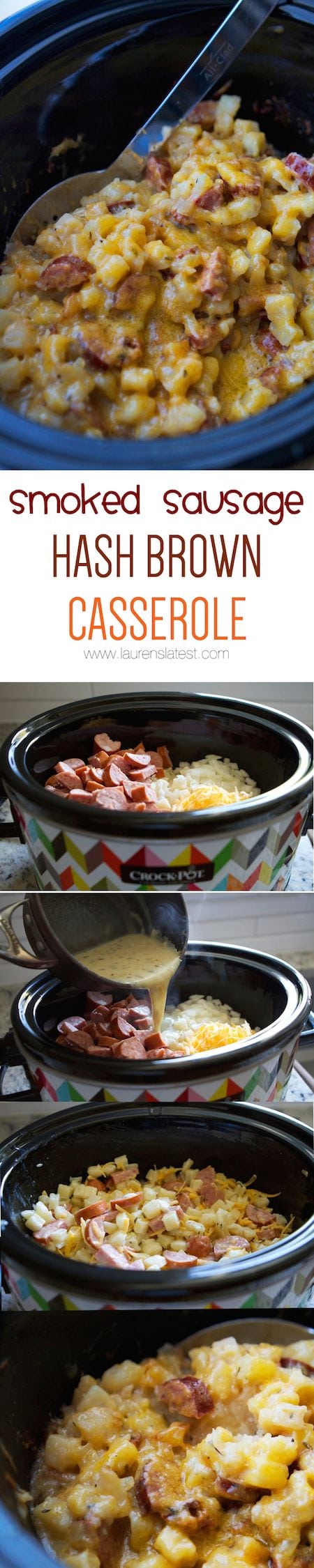 Best Slow Cooker Recipes - Smoked Sausage Hash Brown Casserole
