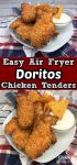 Pinterest title image for Doritos Air Fryer Chicken Tenders.