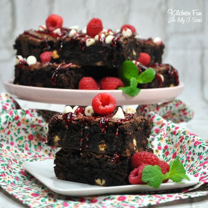 Triple Chocolate Raspberry Brownies