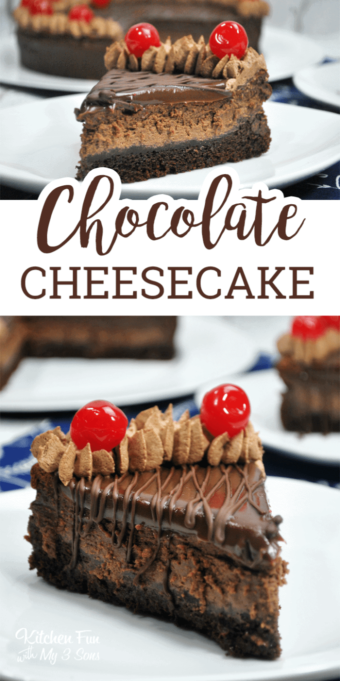 Chocolate Cheesecake Cake - Kitchen Fun With My 3 Sons