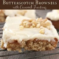Butterscotch Brownies with Caramel Frosting