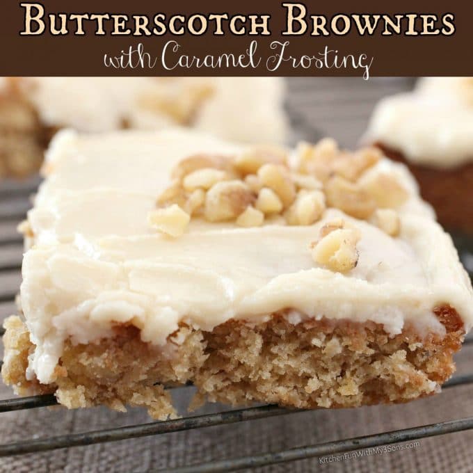 Butterscotch Brownies with Caramel Frosting