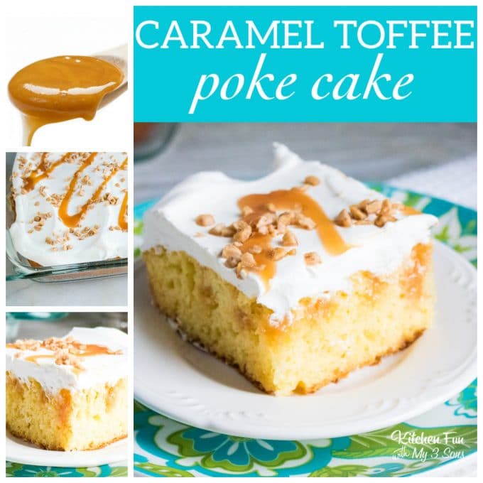 Caramel Toffee Poke Cake