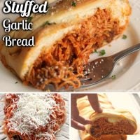 Spaghetti Stuffed Garlic Bread
