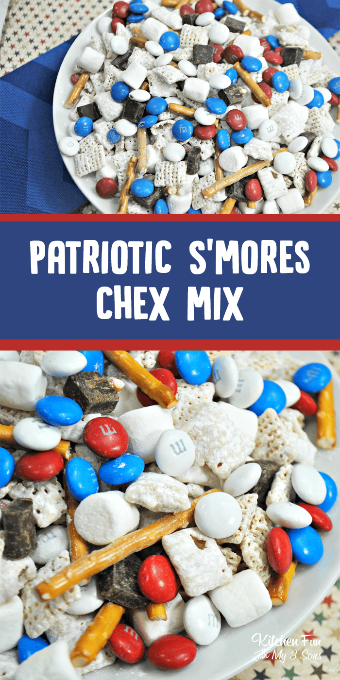 Patriotic S'mores Chex Mix