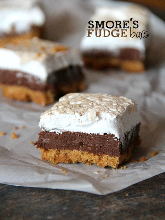 s'mores fudge bars - BEST s'mores recipes!