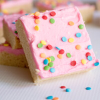 frosted sugar cookie bars feature