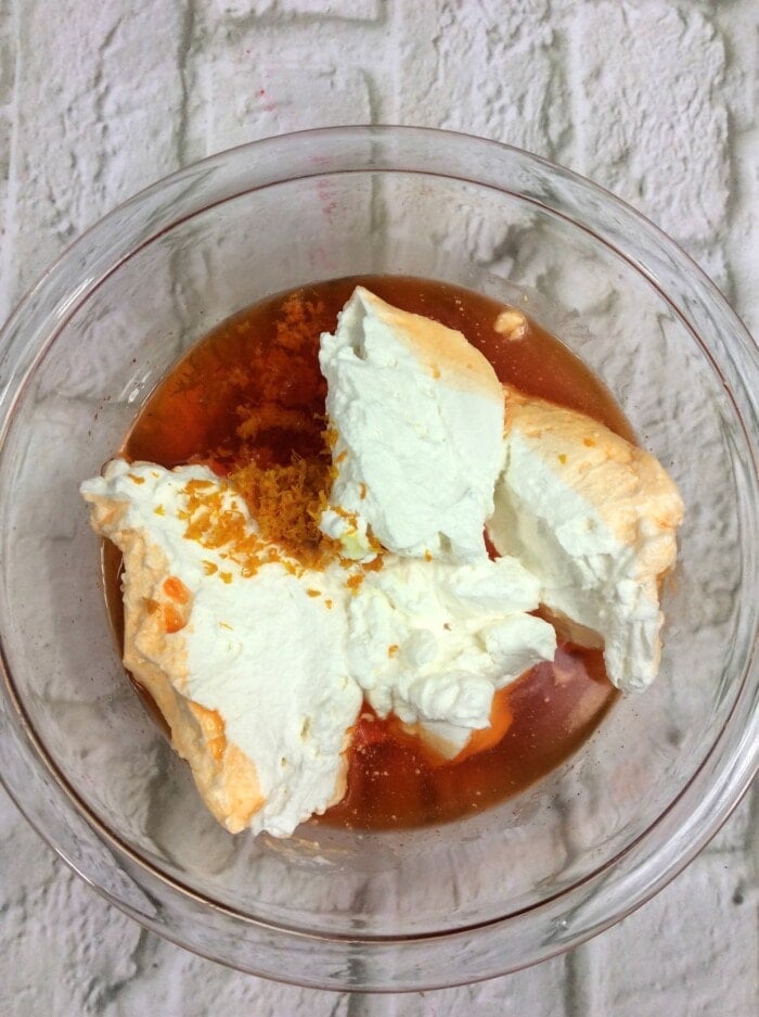 Creamsicle pie ingredients in a bowl