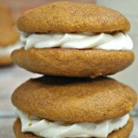 Pumpkin Whoopie Pies - Filled with Cream Cheese Frosting